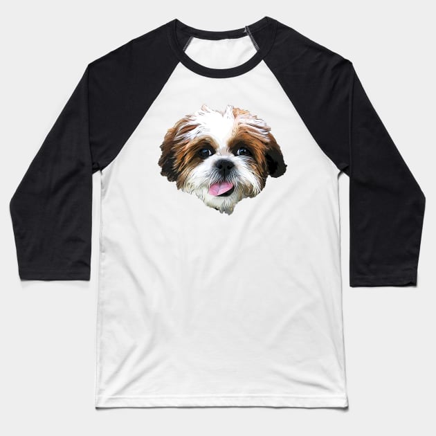 Shih Tzu Puppy Dog Baseball T-Shirt by Elarex